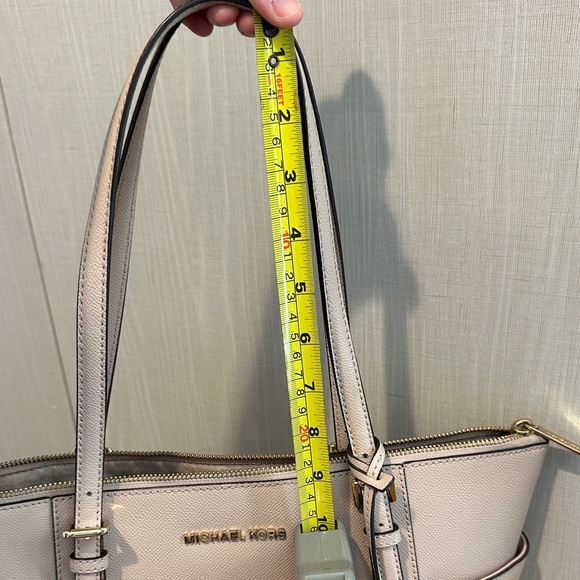 Michael Kors Light Beige/Pink Charlotte Tote Bag - Picture 11 of 12